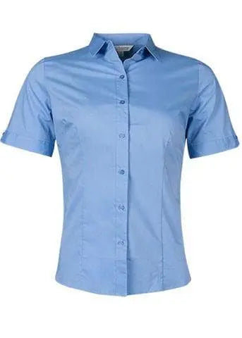 Aussie Pacific Ladies Short Sleeve Work Shirt 2903S Corporate Wear Aussie Pacific Mid Blue 4